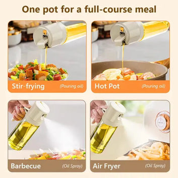 500ml Glass Oil Sprayer Bottle – Reusable Fine Mist Oil Mister for Cooking & Salad Dressing