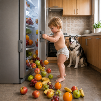 Premium Fridge Lock | Strong Adhesive Child Safety Refrigerator Door Lock | Double Press Unlock Baby Safety Lock for Fridge & Food Protection