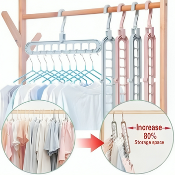 Premium 9 Hole Rotatable Hanger for Closet – Space Saving Clothes Organizer – Multi-Layer Wardrobe Hanger for Daily Use